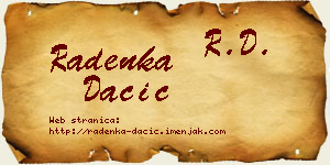 Radenka Dačić vizit kartica